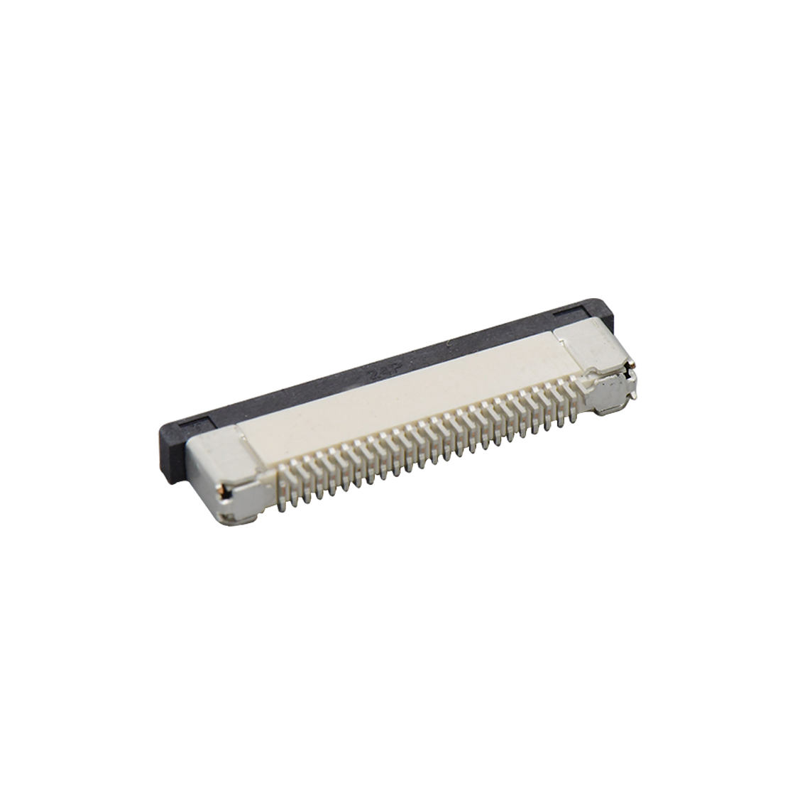 Pitch 0.50mm H2.0mm卧贴抽屉式上接 FPC 24pin 本色 镀雾锡